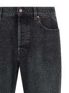 Saint Laurent Black Cotton Straight-Leg Jeans