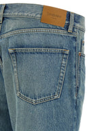 Saint Laurent Blue Cotton Straight-Leg Jeans