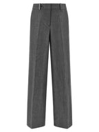 Peserico Gray Linen Casual Pants