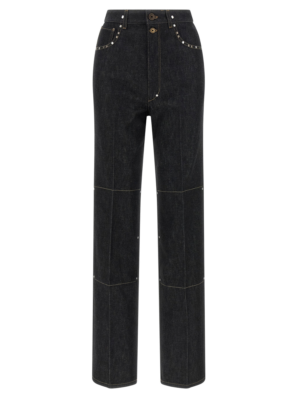 Black Cotton High-Waisted Jean