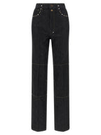 Black Cotton High-Waisted Jean