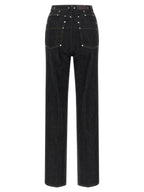 Black Cotton High-Waisted Jean