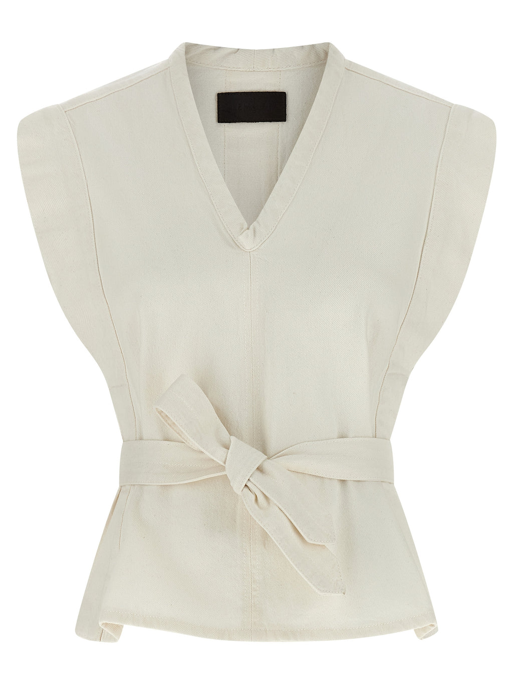 Gilet smanicato in cotone bianco