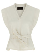 Gilet smanicato in cotone bianco