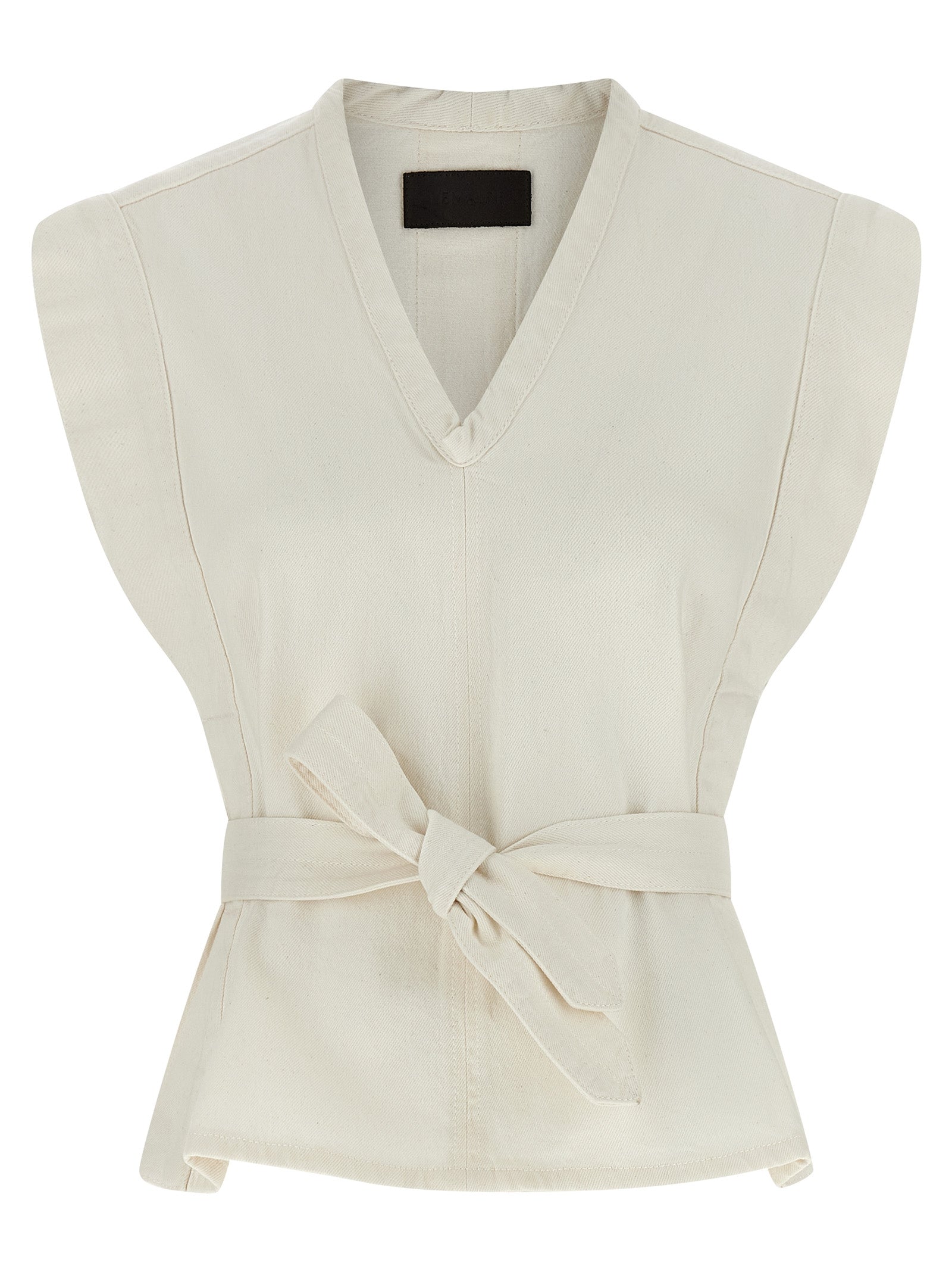 Gilet smanicato in cotone bianco