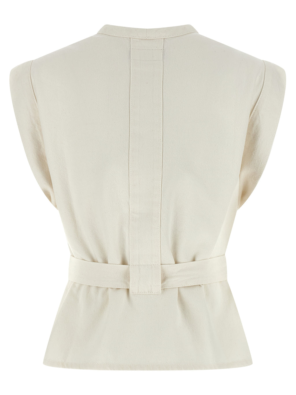 Gilet smanicato in cotone bianco
