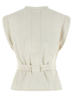 Gilet smanicato in cotone bianco