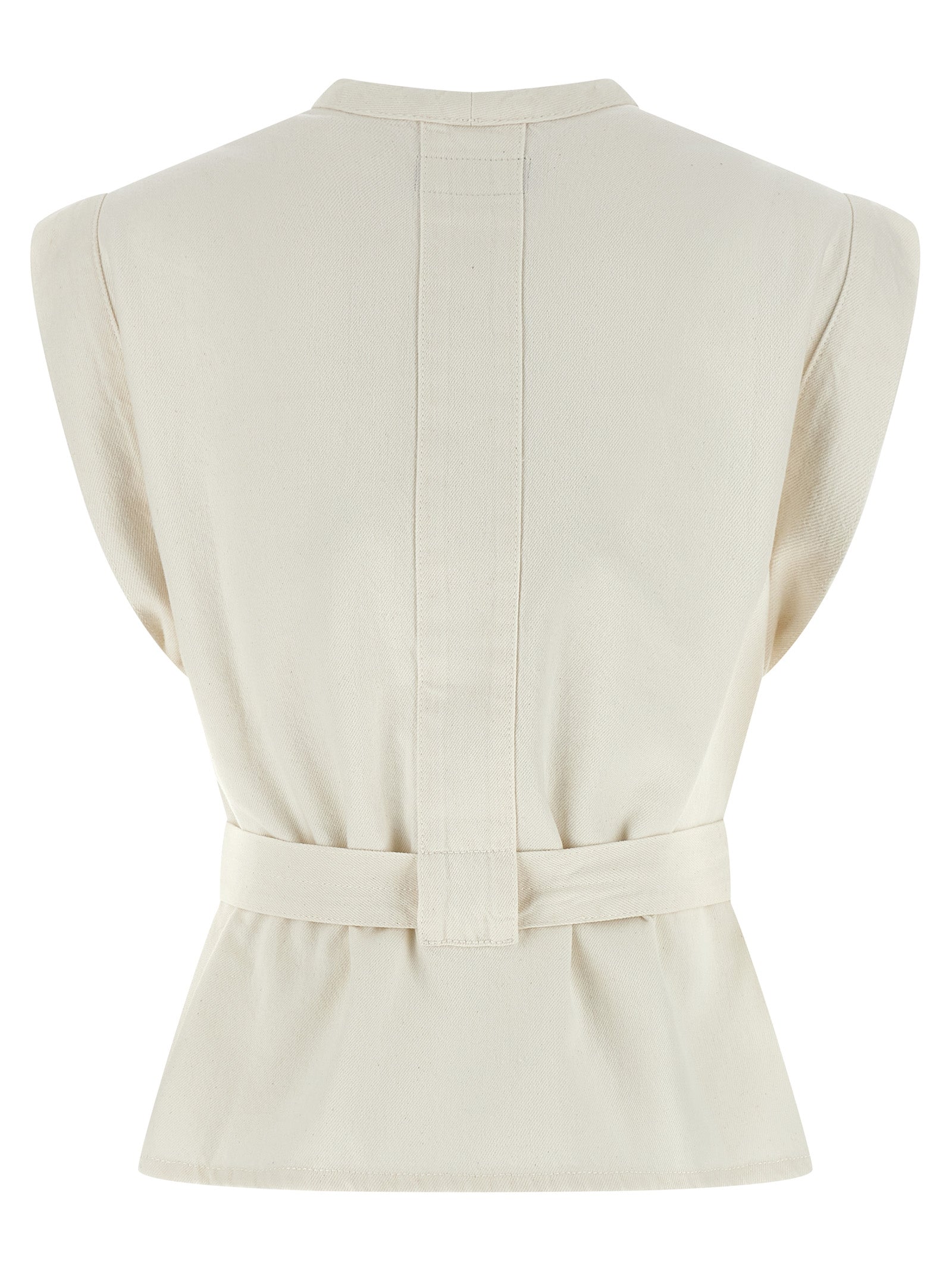 Gilet smanicato in cotone bianco