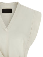 Gilet smanicato in cotone bianco