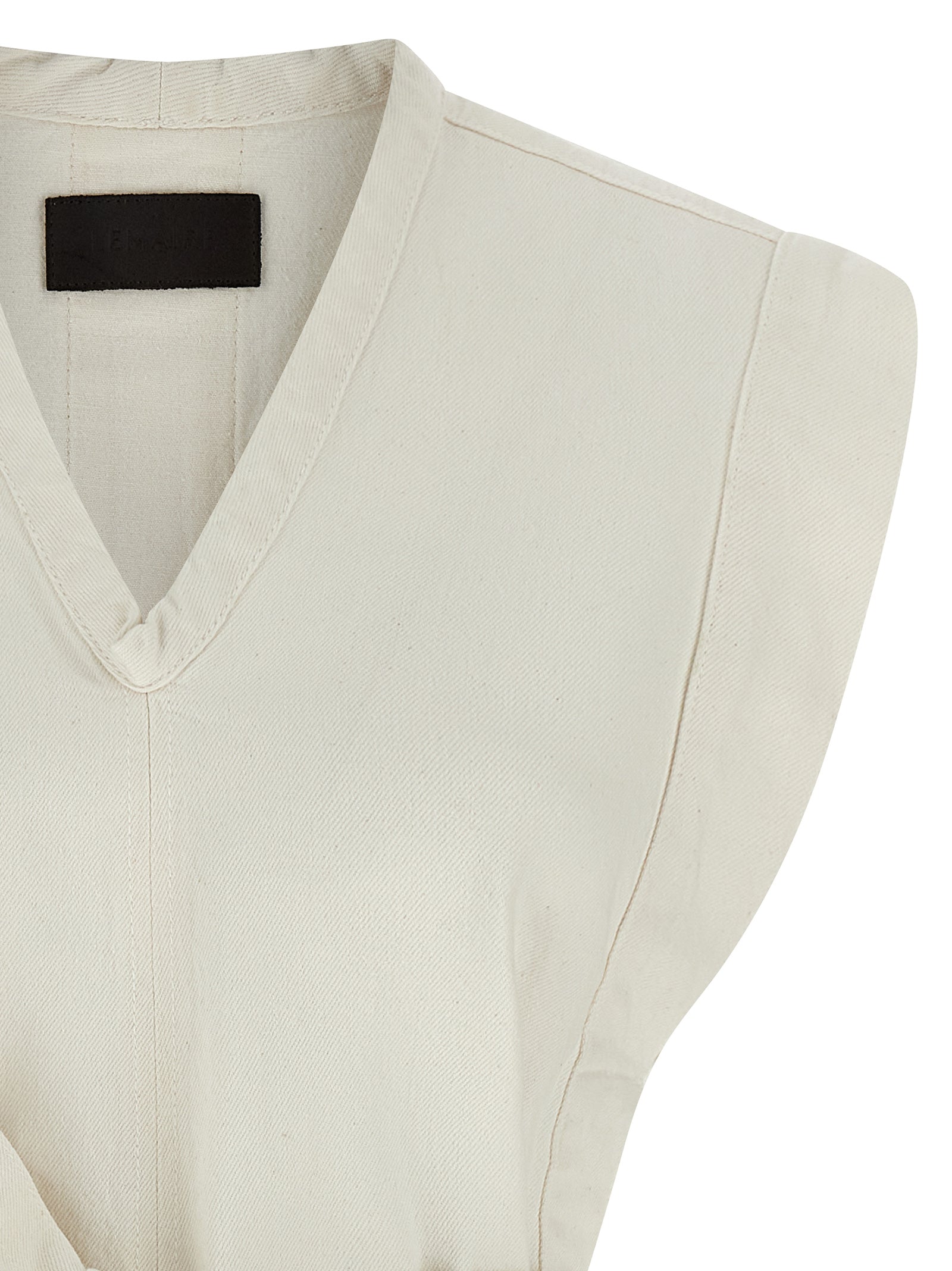 Gilet smanicato in cotone bianco