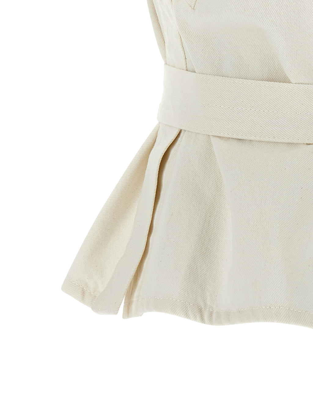 Gilet smanicato in cotone bianco