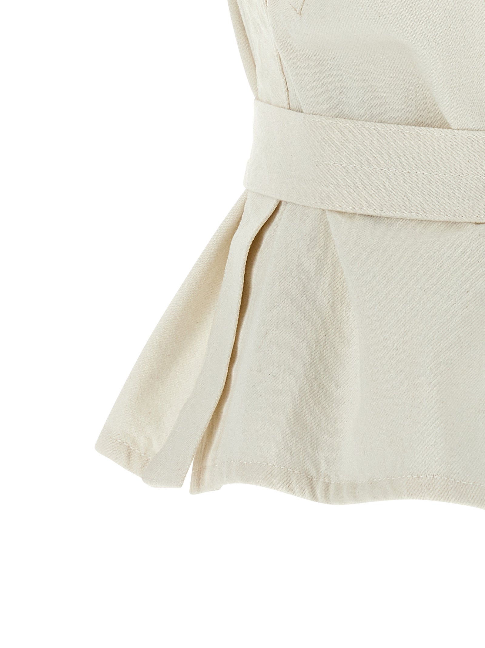 Gilet smanicato in cotone bianco