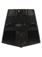 Rick Owens Black Calfskin Long Skirt