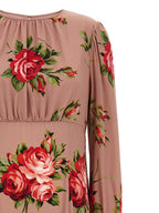 Mehrfarbiges Seiden-Maxikleid