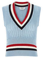 Blaue ärmellose Baumwolljacke