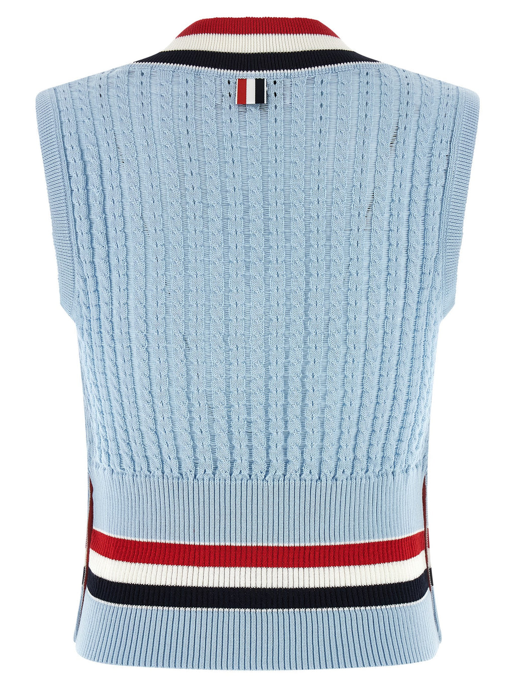 Blaue ärmellose Baumwolljacke