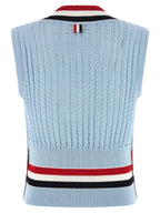 Blaue ärmellose Baumwolljacke