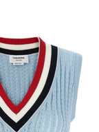 Blaue ärmellose Baumwolljacke