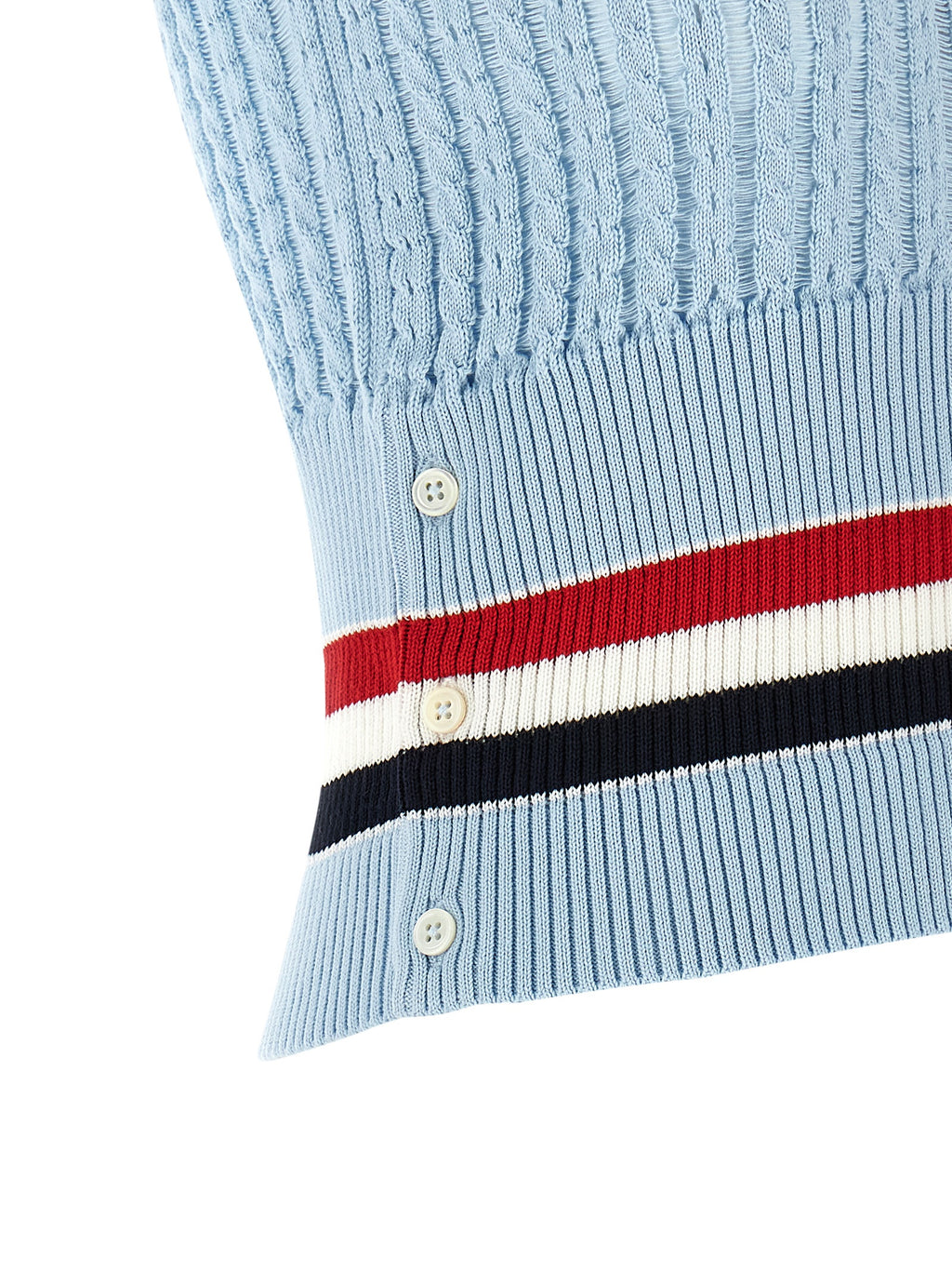Blaue ärmellose Baumwolljacke