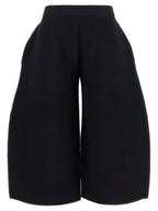 Issey Miyake Black Polyester Cropped Pants