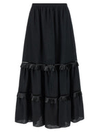 Kiton Black Linen Mini Skirt