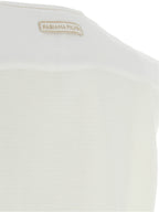 Fabiana Filippi White Cotton Sleeveless Jacket