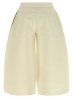 Issey Miyake White Polyester Cropped Pants