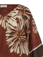 Brunello Cucinelli Bordeaux Silk Blouse