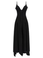 Alexander McQueen Black Acetate Long Dress