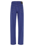 Versace Blue Cotton Straight-Leg Jeans