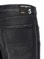 Department 5 Black Cotton Cropped Jeans