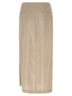 Peserico Beige Viscose Midi Skirt
