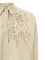Brunello Cucinelli Beige Cotton Blouse