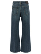Brunello Cucinelli Blue Cotton Flared Jeans