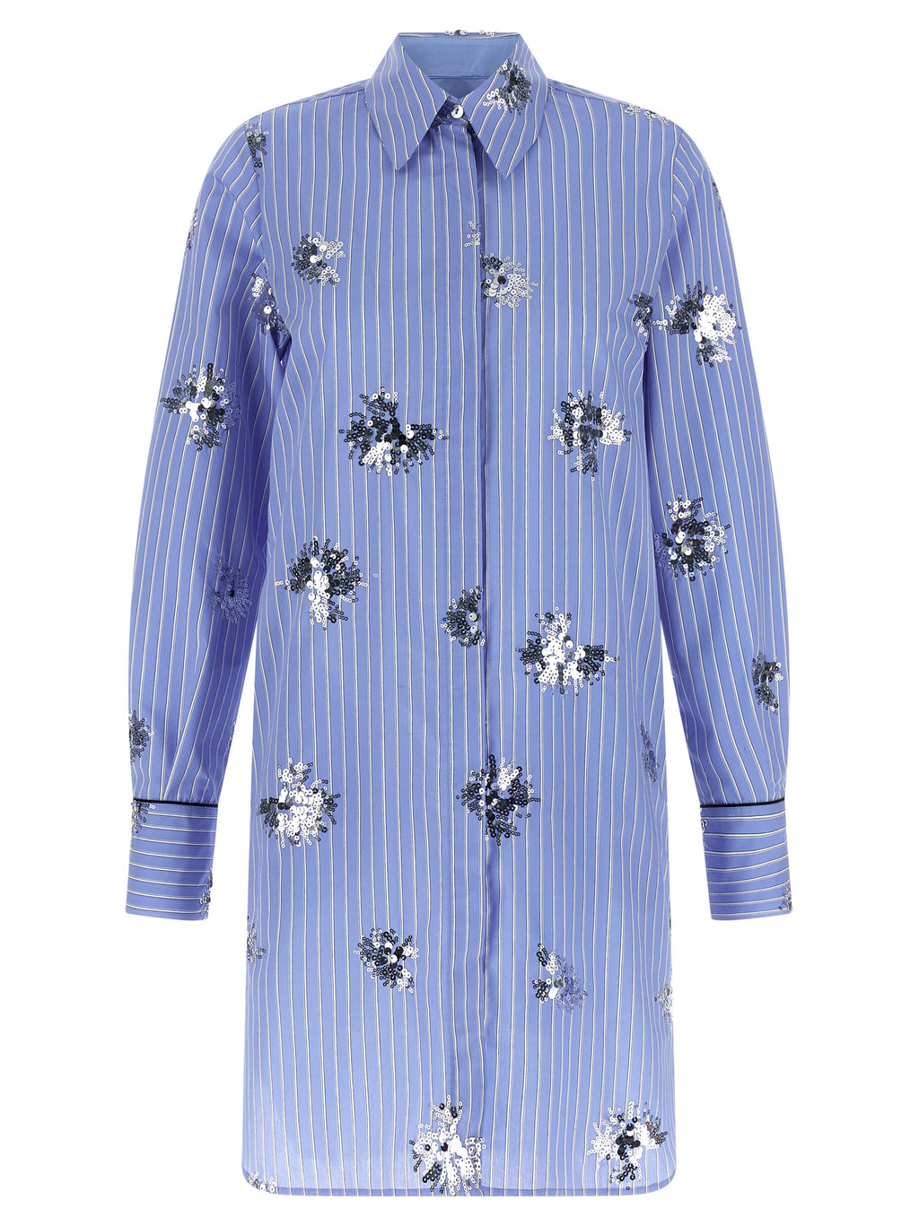 LE TWINS Blue Cotton Short Dress