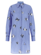 LE TWINS Blue Cotton Short Dress