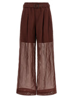 Brunello Cucinelli Bordeaux Cotton Flared Pants