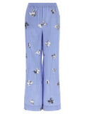 LE TWINS Blue Cotton Casual Pants