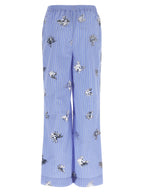LE TWINS Blue Cotton Casual Pants