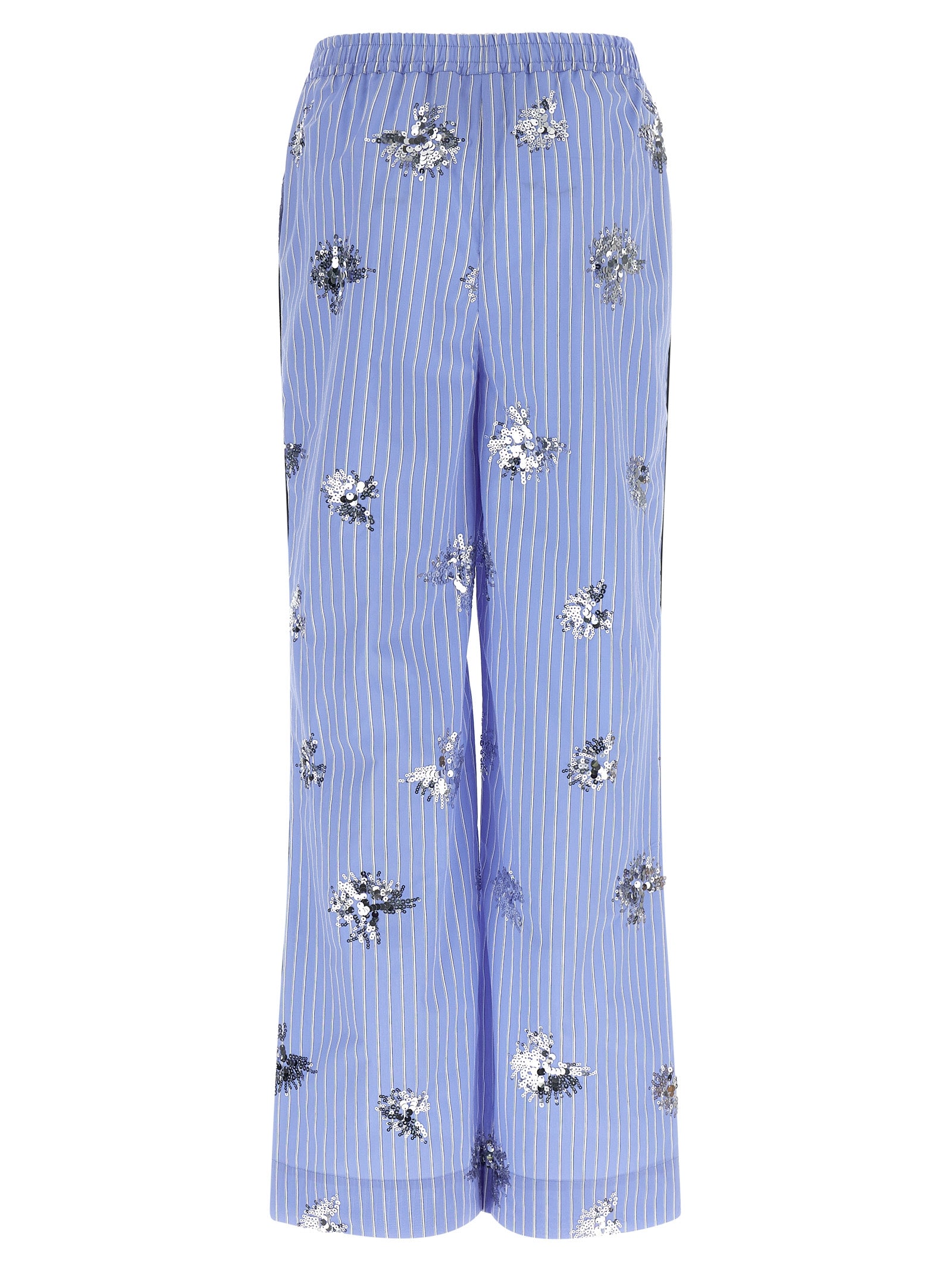 LE TWINS Blue Cotton Casual Pants