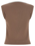 Brunello Cucinelli Brown Cotton Tank Tops