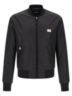 Dolce & Gabbana Black Polyamide Bomber