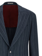 Brunello Cucinelli Blue Hemp Blazer