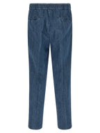 Brunello Cucinelli Blue Cotton Relaxed Fit Jeans