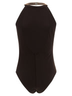 Brunello Cucinelli Brown Polyamide One-Piece Swimsuit