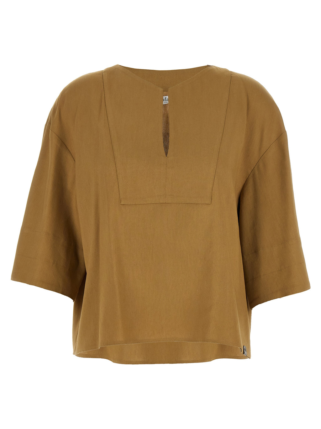 Beige Leinenbluse