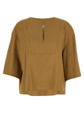 Beige Leinenbluse