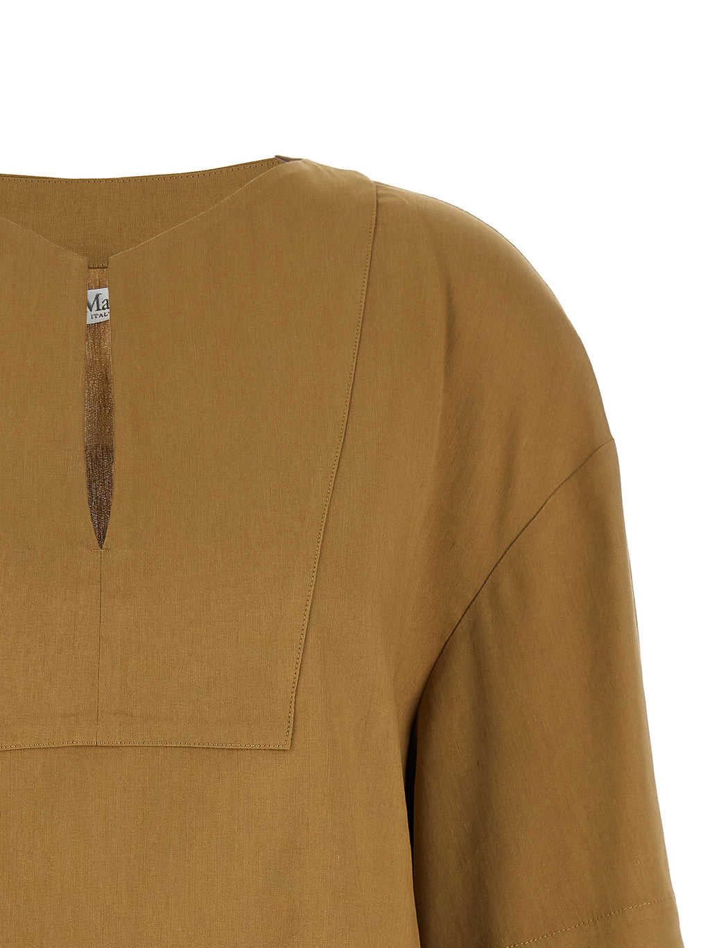 Beige Leinenbluse