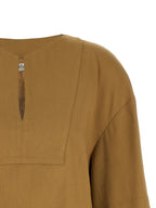 Beige Leinenbluse