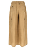 Max Mara Beige Linen Cargo Pants